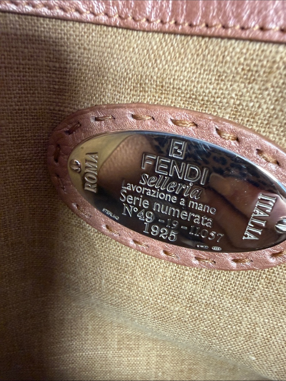 Fendi Selleria Metallic Rose Gold Leather Tote - Picture 12 of 14